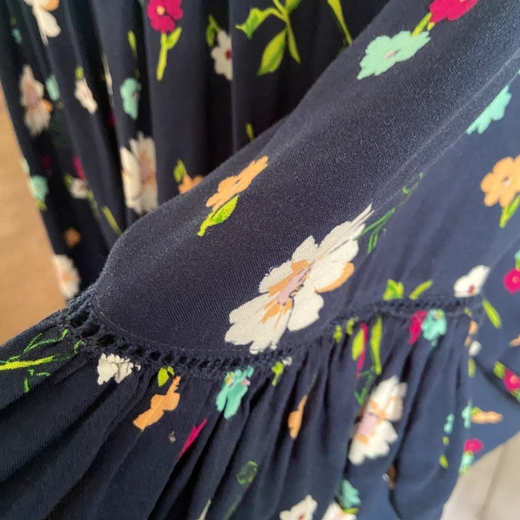 LADIES  WOMEN'S  Plus size 1X 16W/18W blue floral blouse top - Picture 4 of 7